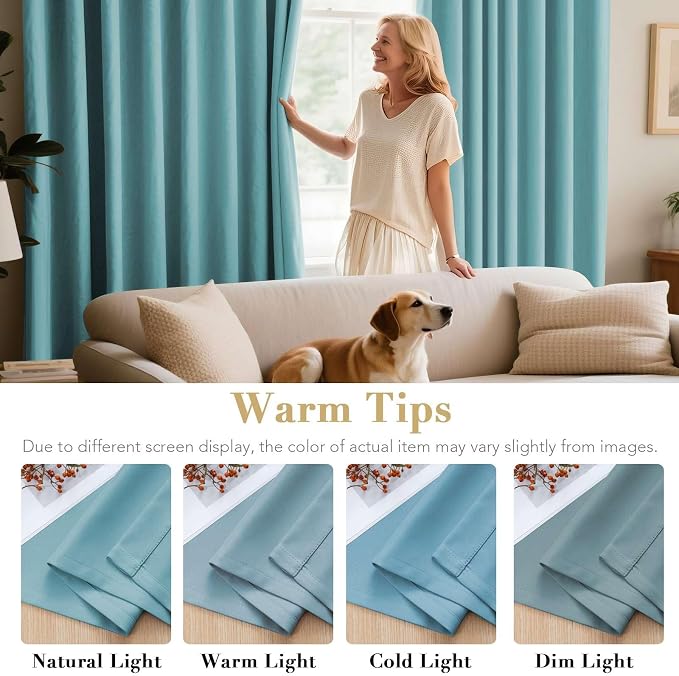 H.VERSAILTEX Insulated Thermal Blackout 52 x 72 Inch Long Curtain Panels Pair - Image 5