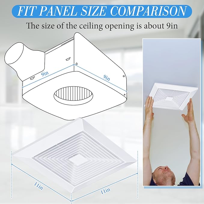 Baquler 1 Pcs 11 x 11'' Exhaust Bathroom Fan Cover - Image 3