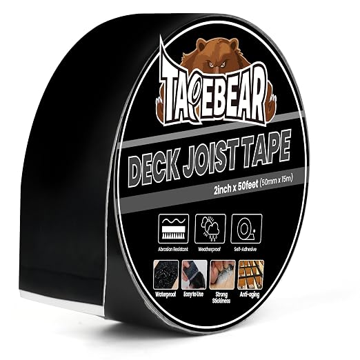 TAPEBEAR Joist Tape 2"×50' Deck Joist Tape Waterproof Butyl Sealant | Joist by TAPEBEAR
