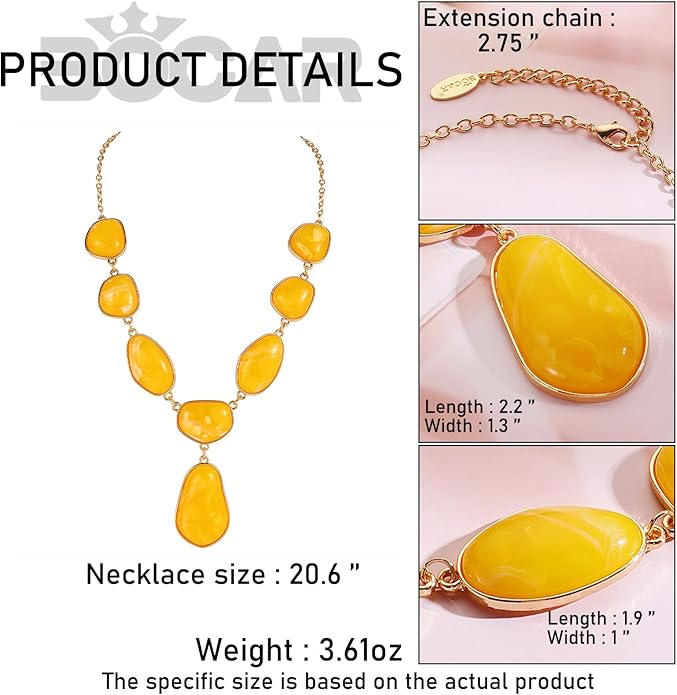 Bocar Bubble Chunky Necklace Alloy Necklace Resin Statement Pendant Necklace for Women