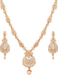 Touchstone Indian jewelry sets for women maang tikka wedding guest gold necklace bollywood jewellery set pageant elegant prom bride accessories western crystal chunky rhinestone necklaces