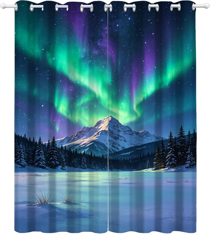 Japanese Style Curtains for Bedroom Living Room, Snow-Capped Mountains and ice - Image 4
