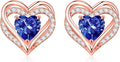 Iefil Valentine Day Gifts for Her - 925 Sterling Silver Heart Stud Earrings Birthday Gifts for Women
