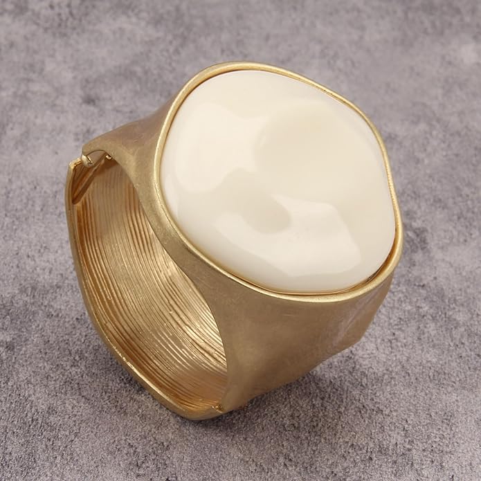Gold Cuff Bracelet for Women Silver Beaded Bracelets Open Bangle Stackable Stretch Bead Bracelet Boho Jewelry Gifts for Wife Couple