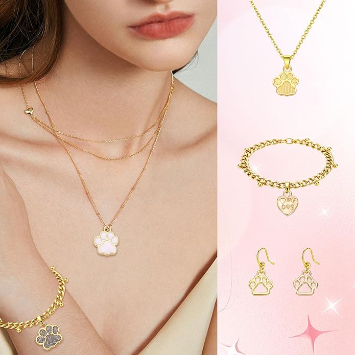 MECCANIXITY Dog Paw Print Charms, Alloy Enamel Footprint Pendants Animal Footprint Pendant for Jewelry Making