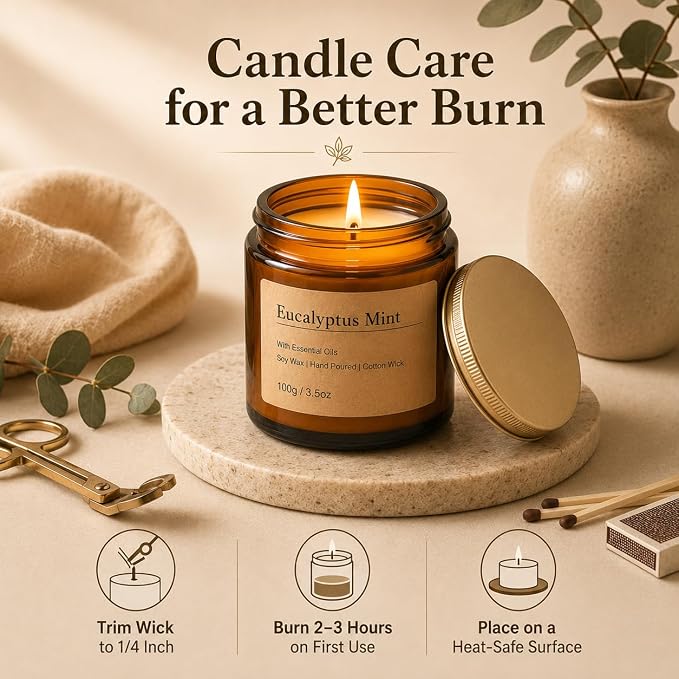 6-Pack Scented Candles for Home, 3.5 Oz Soy Wax Aromatherapy Candle Gift Set - Image 6