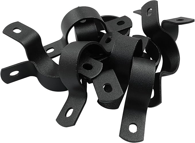 12Pcs Two Holes Pipe Strap 1.38" U Bracket Clamps | Heavy Duty, Rigid Strap Clip - Image 5