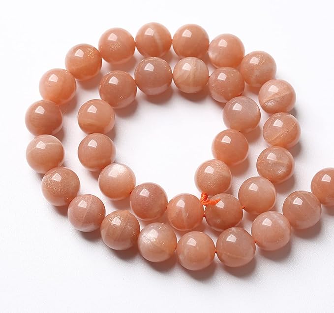 12MM 30PCS Natural Stone Sunstone Gemstone Loose Beads for Jewelry Making DIY Bracelet Crystal Beads