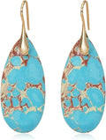Natural Stone Earrings Waterdrop Stone Dangle Earrings for Women