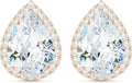 Linawe Women Stud Earrings, Teardrop Diamond Moissanite Cubic Zirconia Earrings Studs Rhinestone Jewelry Gold/Silver/Rose Gold