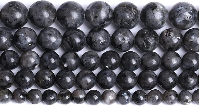 6mm 61pcs Natural Black Labradorite Stone Beads Round Larvikite Beads for Jewelry Making DIY Bracelet 15" Strand Wholesale (Black Larvikite Labradorite Beads, 6mm)