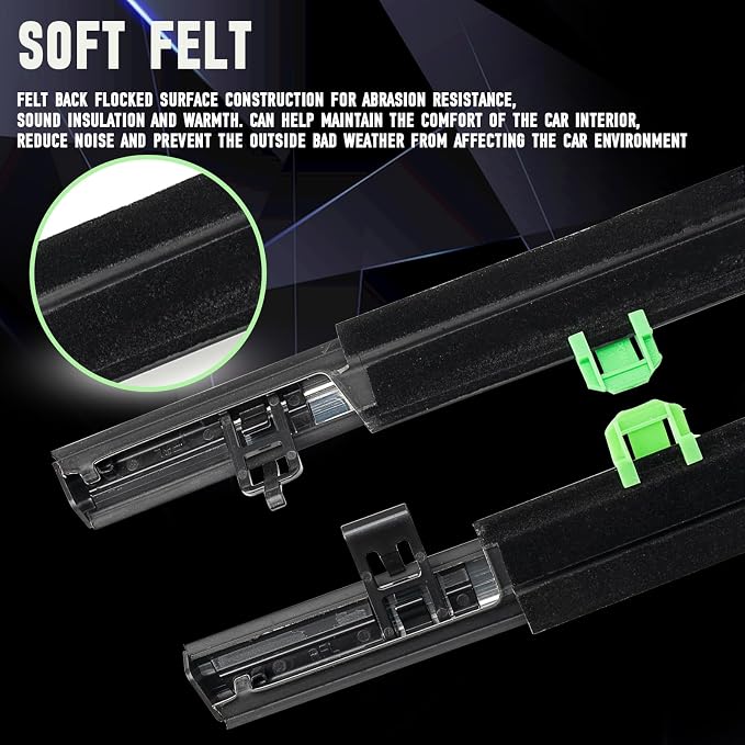 Door Window Trim Seal Weather Stripping Moulding Belt Glass Sweep Felt Kit Fit - Image 5
