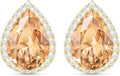 Linawe Women Stud Earrings, Teardrop Diamond Moissanite Cubic Zirconia Earrings Studs Rhinestone Jewelry Gold/Silver/Rose Gold