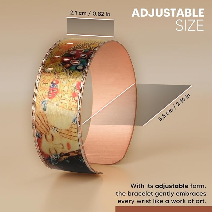 Moreni Copper Bracelet for Women with Wooden Gift Box – Art-Inspired Elegant & Timeless Handmade Jewelry Gift
