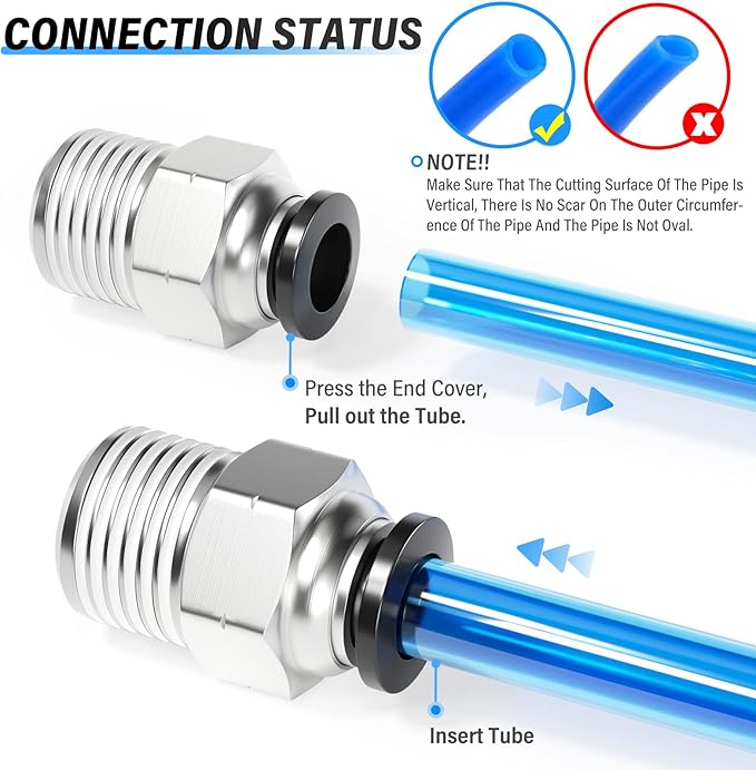 TAILONZ 10mm Tube OD x 1/4" NPT Male Straight Push to Connect Fitting 10pcs | - Image 6