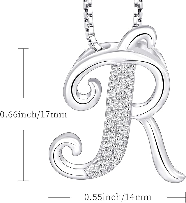 STARCHENIE Initial Necklace for Women 925 Sterling Silver Letter A-Z Pendant 26 Alphabet Jewelry
