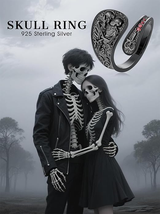 Midari Sun and Moon/Bee/Celtic/Life of Tree/Lotus Spoon Ring for Women 925 Sterling Silver Adjustable Ring Open Ring for Women Men Halloween Birthday Gift