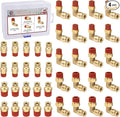 40PCS Straight & Elbow Brass Air Fittings Kit, 1/4" Tube x 1/8" & 1/4" NPT | by BOERAY