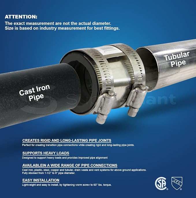 Supply GIant 38334 Shielded 1-1/2 in. Transitoin Coupling, Connects 1-1/2" - Image 3