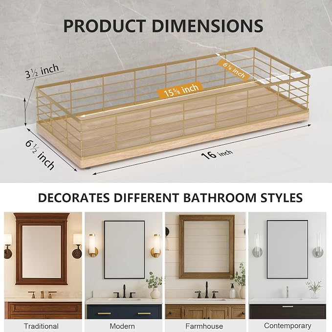 Toilet Paper Storage Basket, Narrow Bathroom Countertop Organizer, Iron Metal - Image 6