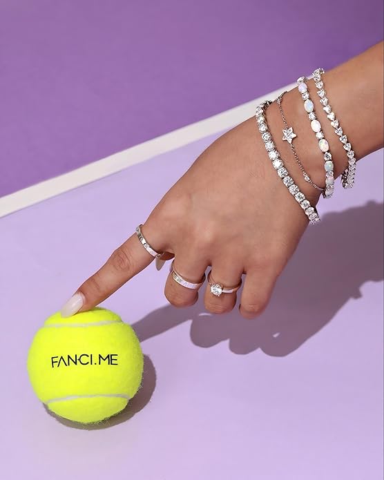 FANCIME 14K Gold Plated Birthstone Bracelets 4mm Sterling Silver Tennis Bracelets Gold Bracelets Birthday Jewelry Gifts for Women 7"