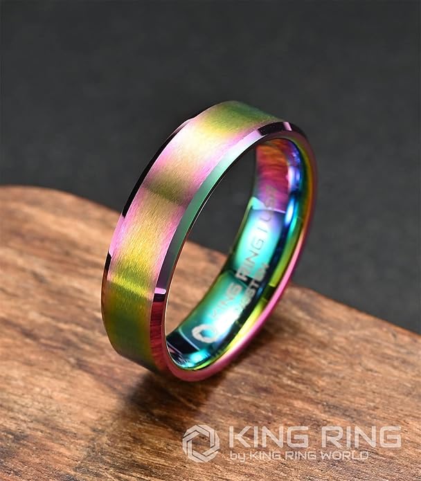 King Ring Tungsten 4/6/8/10mm Rings – Super Polished Matt Finish Tungsten Rings – Designed in USA