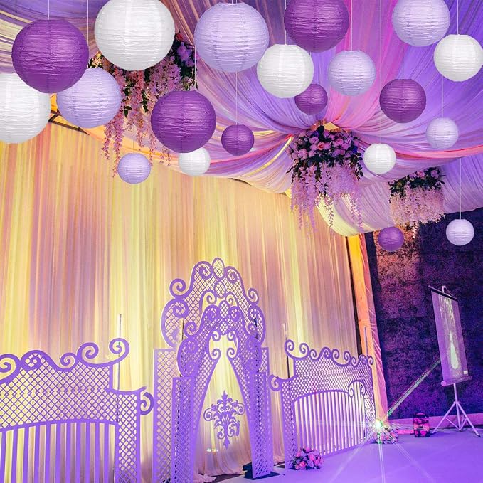 Paper Lanterns Decorative, Round Hanging Paper Lanterns Decorations - Image 4
