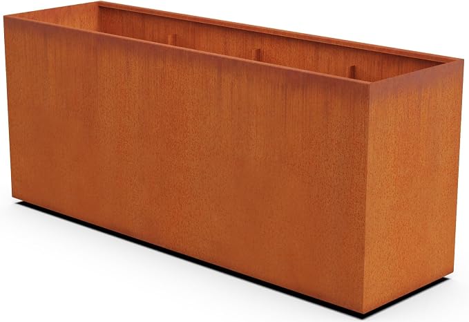 Extra Large Corten Steel Planter, Heavy Duty Metal Planter Box by Plantercraft
