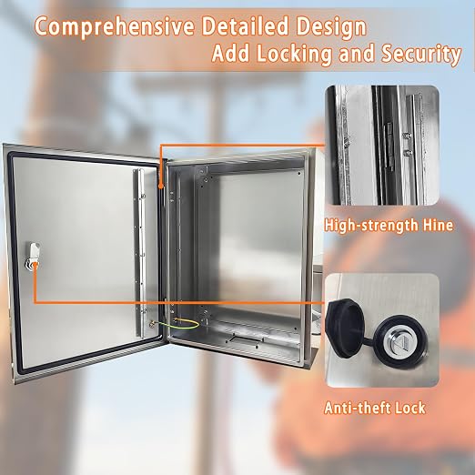 NBCYUNER Stainless Steel Electrical Enclosure 16x16x8 Inch NEMA 4X Enclosure - Image 2