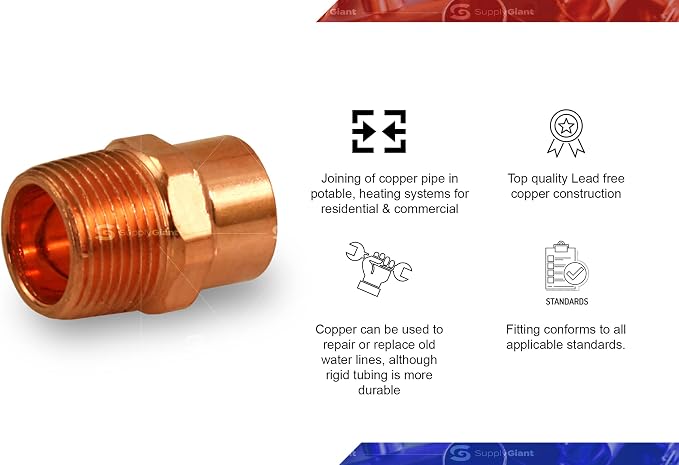 Supply Giant DDNA0038-5 Male Adapter Fitting Sweat x MIP Connections - Image 2