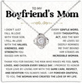 To My Boyfriend's Mom Love Knot Necklace, Elegant Jewelry Gift From Girlfriend, Meaningful Mothers Day Surprise, Birthday Christmas Keepsake With Heartfelt Message