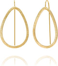 OZEL Gold Dangle Earrings for Women Brushed Finish, Matte Gold Statement Jewelry, 14k Gold Plated