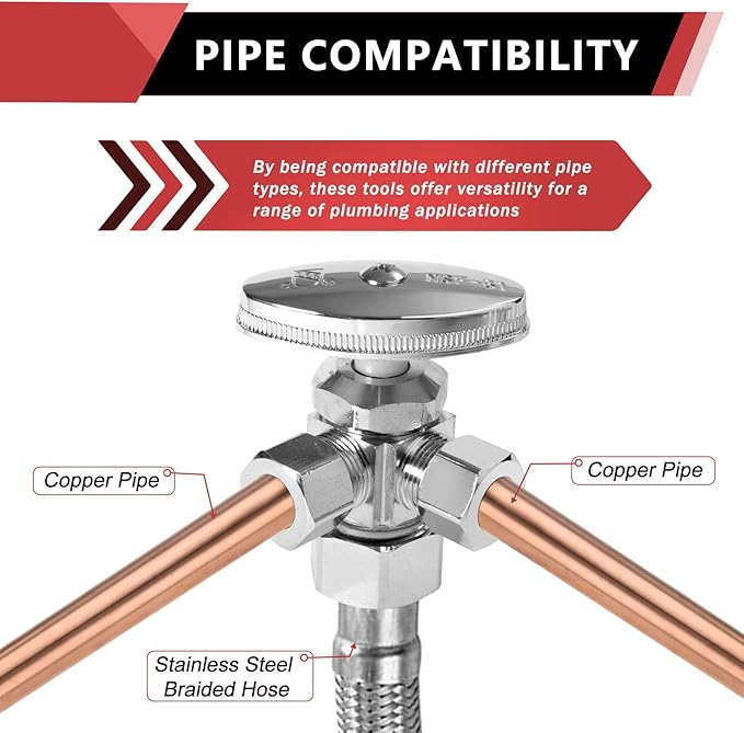 10PCS EFIELD Dual Compression Outlet Multi-Turn Angle Stop Valve | 1/2" NOM x - Image 4