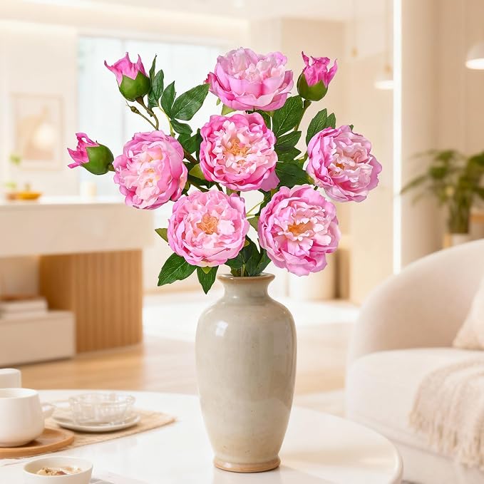 3PCS 22in Peonies Artificial Flowers, Real Touch Latex Fake Peonies | Lifelike - Image 9