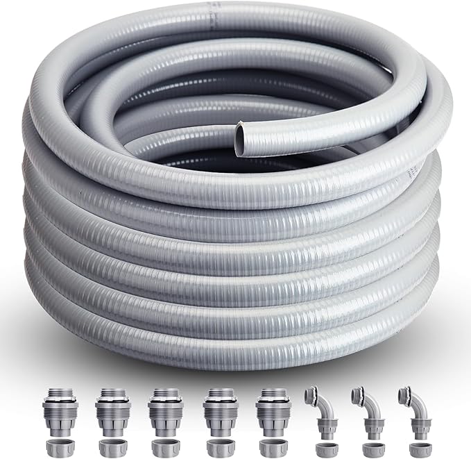 Liquid Tight Conduit 1/2inch 50FT, Flexible Non-Metallic Liquid Tight Flex by AISIMEE