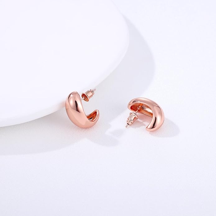 Gacimy Chunky Earrings for Women, Teardrop Earrings with 925 Sterling Silver Post, 14K Gold Plated Statement Drop for Women
