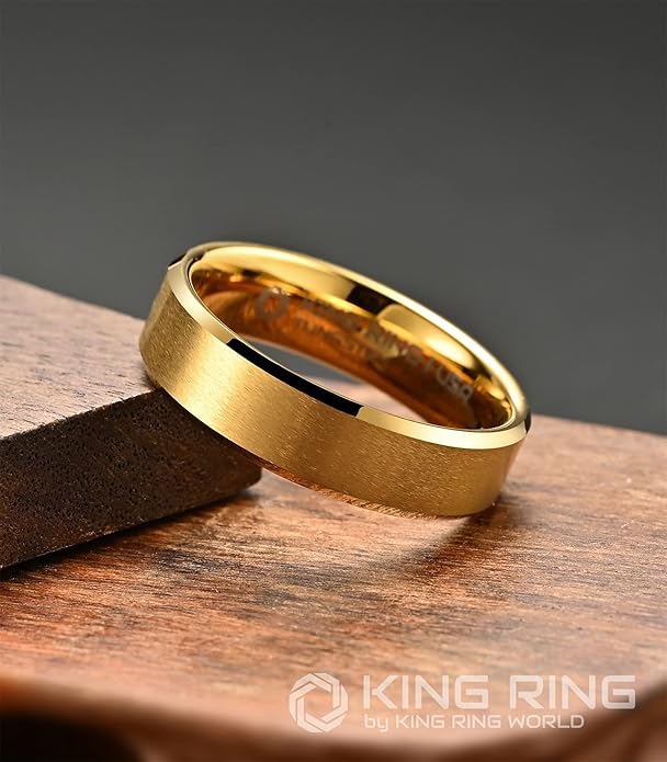 King Ring Tungsten 4/6/8/10mm Rings – Super Polished Matt Finish Tungsten Rings – Designed in USA