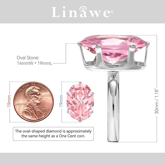 Linawe Cubic Zirconia Imitation Diamond Moissanite Rings for Women, 14K Gold/Rose Gold/Silver Adjustable Chunky Ring, Costume Rhinestone Jewelry for Wedding Engagement