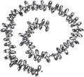 PATIKIL 2 Strands 180-190Pcs Teardrop Crystal Beads, 12x6mm Faceted Teardrop Briolette Horizontal Glass Beads Loose Bead for Bracelet Jewelry Making, Silver Tone