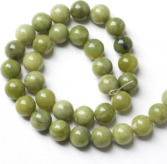 12MM 30PCS Natural Stone Chinese Green Jade Loose Beads for Jewelry Making DIY Bracelet Necklace