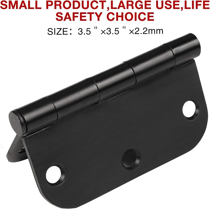 24 Pack Door Hinges Matte Black 3.5 Inch - Image 6