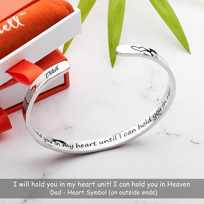 Carviell Engraved Cuff Bracelets for Women – Inspirational, Friendship, Love, Mom, Daughter, Sister, Christian, Graduation, Memorial & Wedding Gifts – 80+ Phrases – Stainless Steel, Gift-Ready