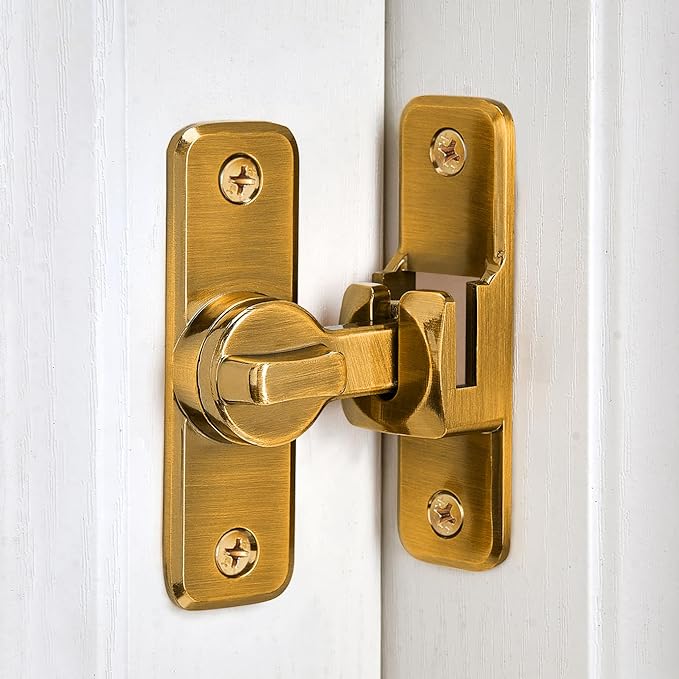 Brass 90/180 Degree Flip Latch, Zinc Alloy Barn Door Latch | Right Angle Door - Image 3