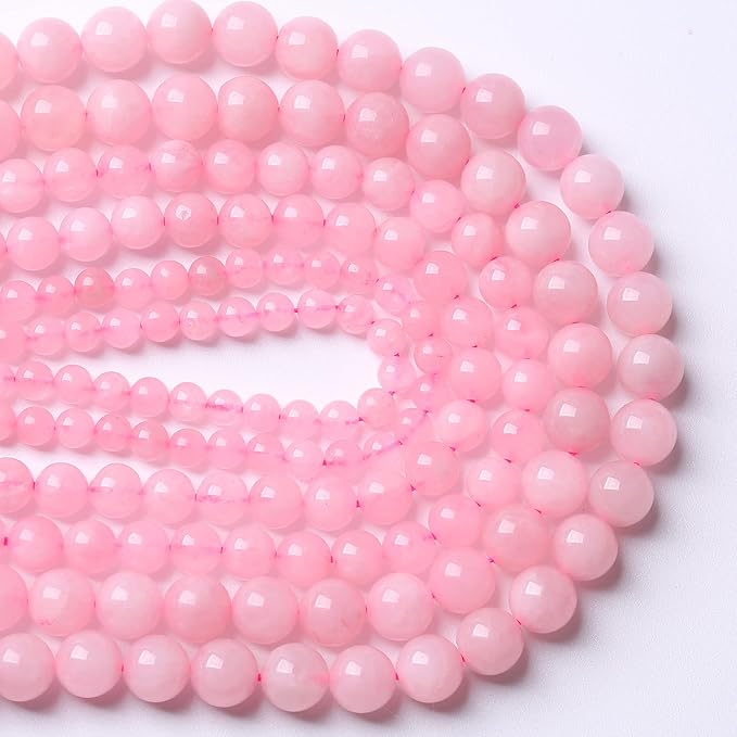 6mm Natural Rose Quartz Beads Pink Energy Crystal Round Loose Beads for Jewelry Making DIY Bracelets 15" 60pcs