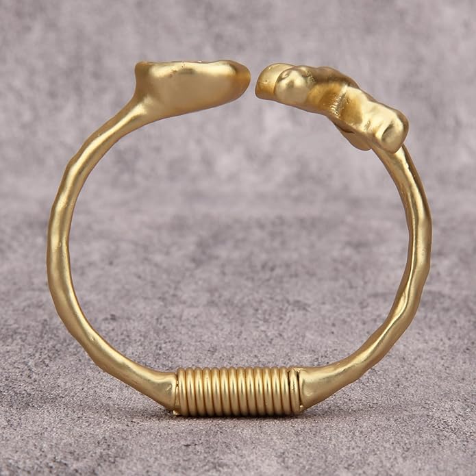 Gold Cuff Bracelet for Women Silver Beaded Bracelets Open Bangle Stackable Stretch Bead Bracelet Boho Jewelry Gifts for Wife Couple