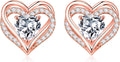 Iefil Valentine Day Gifts for Her - 925 Sterling Silver Heart Stud Earrings Birthday Gifts for Women