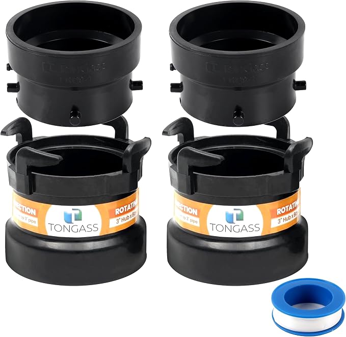 TonGass RV Sewer Hose Fitting Adapter to PVC | ABS Plastic, RV Sewer Connection by TonGass