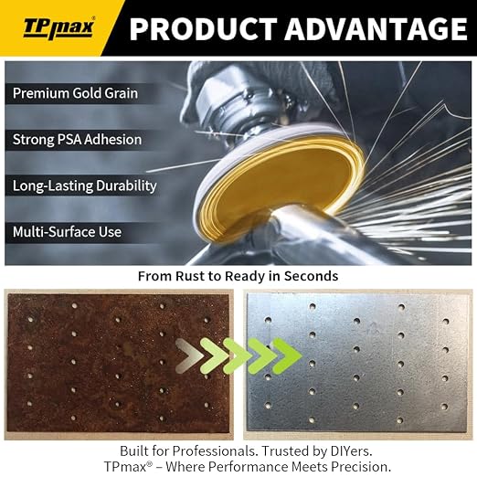 6-Inch 800-Grit Gold PSA Sanding Discs, 50 Pack – Pro-Grade Self-Adhesive - Image 5