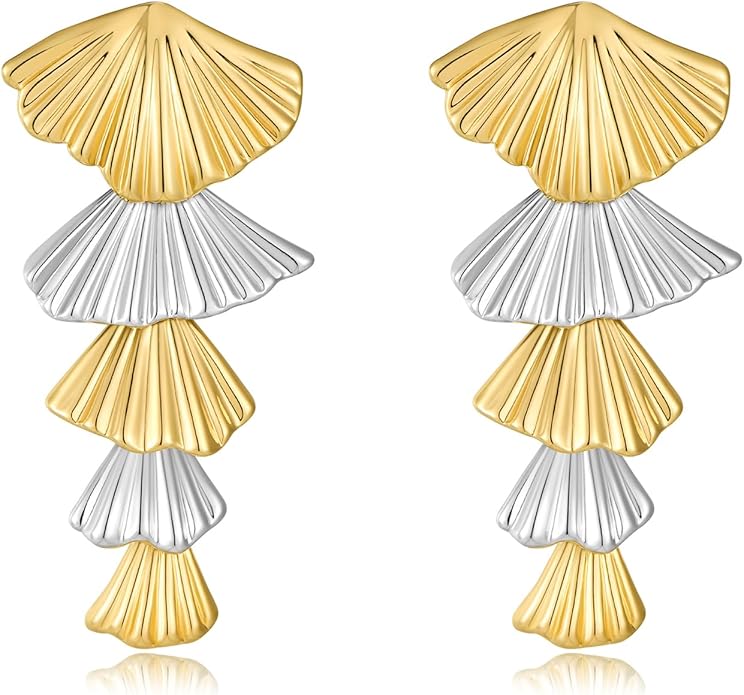 Gold/Silver Shell Dangle Earrings for Women Seashell Drop Dangle Earrings Ocean Beach Earrings Summer Jewelry