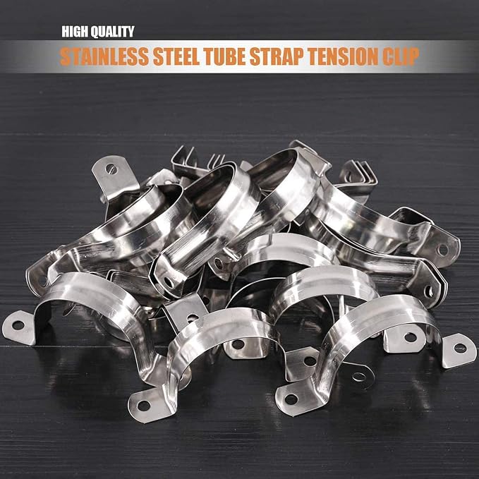 SDY 20 Pcs 1.2" Stainless Steel Pipe Strap, U Bracket, Heavy Duty Pipe Clamp - Image 6